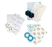 Hallmark Paquete de papel de regalo y etiquetas para múltiples ocasiones - 6 hojas de papel y 6 etiquetas de regalo en 6 diseños contemporáneos