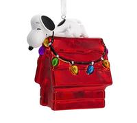 Hallmark Peanuts Snoopy on Doghouse - Adorno navideño de cristal soplado