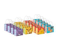 Hallmark Pokémon - Mini bolsas de regalo de 4 pulgadas (18 bolsas: Pikachu, Charizard, Gengar, Eevee) para regalos de fiesta de cumpleaños, tarjetas de regalo, golosinas para el aula