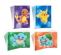 Hallmark Pokémon - Surtido de tarjetas de cumpleaños para niños (16 tarjetas con sobres) Pikachu, Bulbasaur, Squirtle, Charmander