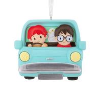 Hallmark Ron & Harry in Flying Card - Adorno Colgante de Recuerdo, decoración de árbol de Harry Potter, Color Azul