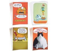 Hallmark Shoebox - Surtido de tarjetas divertidas de Acciσn de Gracias (16 tarjetas y 16 sobres) para amigos, familiares y compaρeros de trabajo