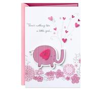 Hallmark Signature New Baby Congratulations - Tarjeta de felicitación, color rosa elefante
