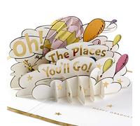 Hallmark Signature Paper Wonder Dr. Seuss - Tarjeta de graduación desplegable (Oh, los lugares que vas a ir!)