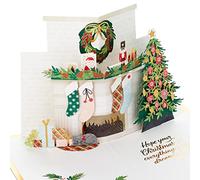 Hallmark Signature Paper Wonder - Tarjeta de Navidad (escena de chimenea)