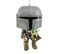 Adorno de navidad funko star wars mandaloriano & grogu figura de resina