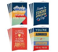 Hallmark Surtido de tarjetas de agradecimiento (16 tarjetas y sobres para agradecimiento al profesor, regreso a la escuela, entrenadores, graduación, compañeros de trabajo, jefe)