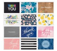 Hallmark Surtido de tarjetas de agradecimiento a granel (48 tarjetas en blanco con sobres) rosa, negro, dorado, floral