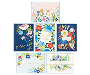 Hallmark Surtido de tarjetas de agradecimiento, flores de arte popular (36 notas de agradecimiento con sobres)