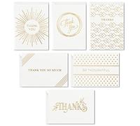 Hallmark Surtido de tarjetas de agradecimiento, lámina dorada (120 notas de agradecimiento con sobres para bodas, despedidas de soltera, baby shower, negocios, graduación)