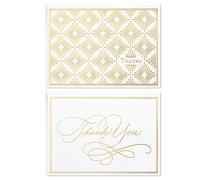 Hallmark Surtido de tarjetas de agradecimiento, rollo de lámina dorada (50 notas de agradecimiento con sobres para bodas, baby shower, negocios, graduación)