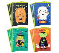 Hallmark Surtido de tarjetas de Halloween para niños, brilla en la oscuridad (16 tarjetas con sobres)