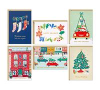 Hallmark Surtido de tarjetas de Navidad en caja, vacaciones vintage (6 diseños, 36 tarjetas con sobres) (5XPX2306)