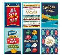 Hallmark Surtido de tarjetas del día del padre (24 tarjetas con sobres, 6 diseños)