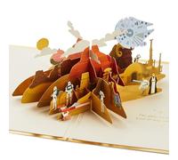 Hallmark Tarjeta 3D y desplegable para cualquier ocasión, diseño de Star Wars, cumpleaños, día del padre, Luke Skywalker, Obi Wan Kenobi, C-3PO, R2-D2, Stormtroopers, dorado, amarillo, rojo