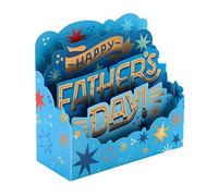Hallmark Tarjeta 3D y desplegable para el día del padre para papá, diseño de estrellas brillantes de Paper Wonder, color azul