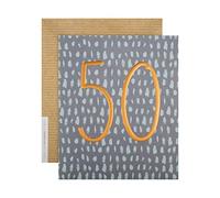 Hallmark Tarjeta de 50 cumpleaños - Diseño de números de lámina de cobre en relieve