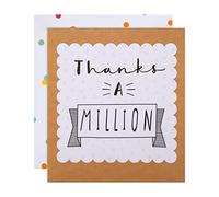 Hallmark Tarjeta de agradecimiento con texto en inglés Thanks A Million, diseño contemporáneo