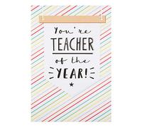 Hallmark Tarjeta de agradecimiento para profesor con diseño de letrero colgante en relieve