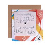 Hallmark Tarjeta de aniversario para esposa, diseño contemporáneo multicolor basado en texto