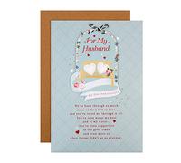 Hallmark Tarjeta de aniversario para marido - Diseño clásico ilustrado con verso sincero