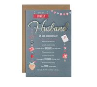 Hallmark Tarjeta de aniversario para marido, diseño tradicional basado en texto