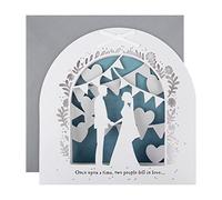 Hallmark Tarjeta de boda 3D y desplegable, con texto en inglés Once Upon a Time, diseño At the Alter, color blanco