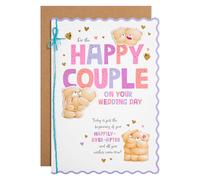 Hallmark Tarjeta de boda para pareja, pareja feliz, diseño Forever Friends, rosa, azul