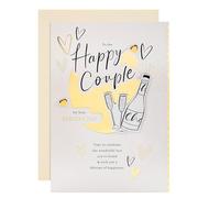Hallmark Tarjeta de boda para pareja, recién casados, lámina dorada, corazones, burbujeante con verso sincero