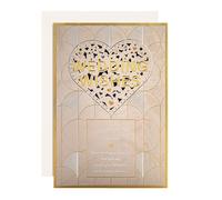 Hallmark Tarjeta de boda para pareja, recién casados, patrón de luz con diseño de corazón, color blanco