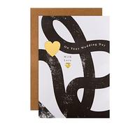 Hallmark Tarjeta de boda - Patrón contemporáneo con diseño de corazones de amor