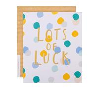 Hallmark Tarjeta de buena suerte, diseño contemporáneo de lunares multicolor