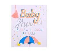 Hallmark - Tarjeta de celebración para baby shower con tintas de neón y detalles en papel de aluminio