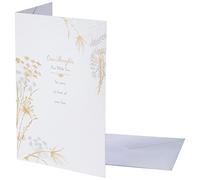 Hallmark Tarjeta de condolencias, diseño floral, verso sincero, color blanco