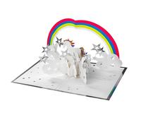 Hallmark Tarjeta de cumpleaños 3D y desplegable, diseño de unicornio y arco iris, niños, blanco, rojo, verde, amarillo
