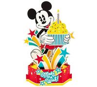 Hallmark Tarjeta de cumpleaños 3D y desplegable, Mickey Mouse de Disney con cupcakes y estrellas, para él, rojo, amarillo
