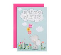 Hallmark Tarjeta de cumpleaños, diseño clásico de elefante bebé