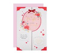 Hallmark Tarjeta de cumpleaños grande para esposa, diseño romántico