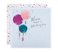 Hallmark Tarjeta de cumpleaños grande para sobrina, diseño clásico de globos, color azul