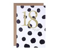 Hallmark Tarjeta de cumpleaños número 18, diseño contemporáneo de lunares