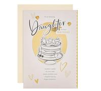 Hallmark Tarjeta de cumpleaños para hija, lámina dorada, corazones, diseño de pastel con verso sincero