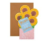 Hallmark Tarjeta de cumpleaños para mamá, diseño de girasol 3D emergente