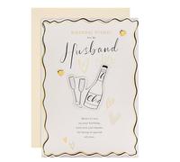 Hallmark Tarjeta de cumpleaños para marido, lámina dorada, corazones, diseño de botella de gas con verso sincero