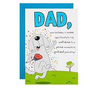 Hallmark Tarjeta de cumpleaños para papá, divertida, humor, diseño emergente, ilustración de perro, color blanco, verde