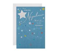 Hallmark Tarjeta de cumpleaños para sobrino, diseño contemporáneo de estrellas