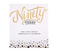 Hallmark - Tarjeta de felicitación de 90º cumpleaños, diseño con texto en relieve