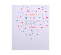 Hallmark Tarjeta de felicitación de compromiso, diseño contemporáneo de confeti con tintas de neón y detalles de papel de aluminio