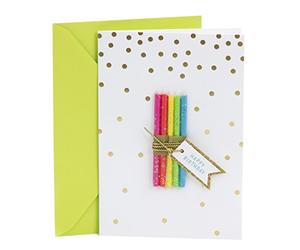 Hallmark Tarjeta de felicitación de cumpleaños para cualquier persona (paquete de velas)