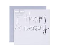 Hallmark Tarjeta de aniversario, diseño contemporáneo con texto en relieve