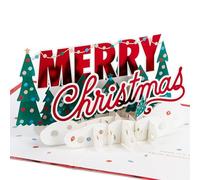 Hallmark Tarjeta de Navidad, 3D y tarjeta emergente, pancarta festiva, rojo, verde